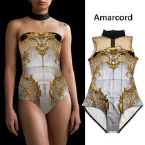 Spot Italian Maldire ballet dance body training suit air yoga jumpsuit small high collar