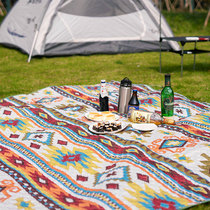 Black deer outdoor picnic mat spring outing thickened portable folding machine washable double-sided moisture-proof mat camping picnic mat
