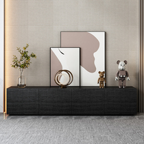 TV cabinet Modern minimalist solid wood 50 High section Living room Double open door TV enclosure Black big family Type leaning against wall floor