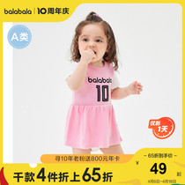 Balabala baby clothes newborn bag fart clothes female baby climbing to the summer clothes cute and comfortable sports craze