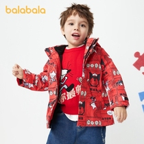 Balabala childrens clothing baby coat boy spring and autumn childrens children two foreign atmosphere wild red tide