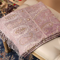 Autumn and winter thick wool warm scarf female Indian nail bead embroidery Joker dry rose shawl Bohemia