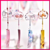 Creative Japanese style Cherry blossom glass wind chimes Handmade bells Bedroom small fresh Birthday gift Christmas gift