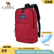 Camel backpack female college student leisure backpack Korean version of the wild shopping small school bag Simple sports mountaineering bag for men