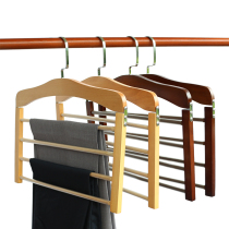 Solid Wood multifunctional trouser rack multi-layer pants hanging home Magic wood storage artifact scarf scarf scarf wardrobe trouser hanger