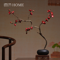 Chinese style brief simulation floral plum flower suit Living room fake flower Xuanguan tea table decoration Classical Art Flower Arrangement Pendulum