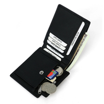 rfid mens money clip anti-theft brushed head layer cow leather wallet genuine leather card bag big capacity zero money bag integrated leather clip