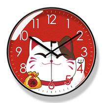 Epla 6666 cute pet cute lucky cat wall clock cartoon clock silent on time automatic time radio clock
