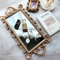 INS Nordic retro French court style gold hanging mirror Home decoration Wall-mounted wall decoration makeup mirror