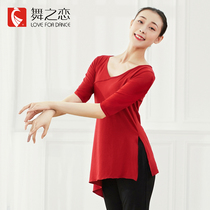 Dance love dance dress female classical dance body rhyme practice uniform adult Chinese dance form suit loose medium long sleeve top