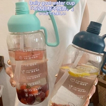 Daily target high temperature resistant transparent sports Cup portable fitness large capacity scale suction tube Cup extra large water Cup
