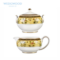 Wedgwood Wei Zhi Live India Flower of India Bone China Sugar cylinder Milk cylinder set Western-style coffee set