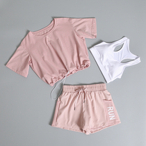 Summer Speed Dry Sports Suit Womens Thin Section Yoga Conserved Gym Fitness Room Running Fitness for morning Run tracksuit Three sets
