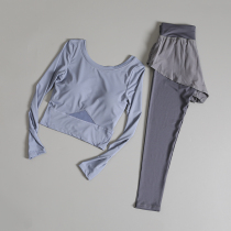 Spring and Autumn thin high-end fashion Net red temperament professional sports long sleeve gym running clothes yoga suit women