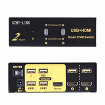 SZHY-LINK 2 port USB HDMI KVM switcher 2 in 1 out with remote control HUB video switcher 4K
