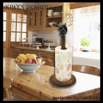 Solid Wood Kitchen Paper Towel Rack Cute Squirrel Creative Paper Rack Standing Suction Oil Paper Preservation Film Bag Containing Shelf