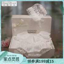 Baby clothes gift box gift return gift full moon gift Autumn princess dress coat hat set cotton grab week