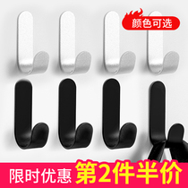 Space aluminum hook strong adhesive wall hook free hole wall paste door clothes bathroom incognito wall hanging