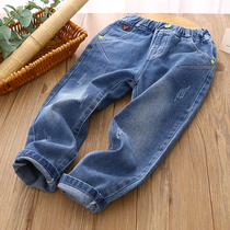 Boys jeans spring and autumn 2021 autumn new autumn tide straight trousers boys children middle and large children