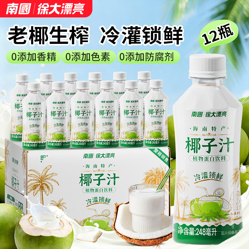 南国食品生榨椰子汁248ml果味蛋白饮料海南特产三亚