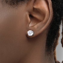 GRGR 925 pure silver magnetic suction ear nail male hip hop trendless silver-coloured magnet earring-free earrings