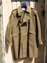 New 70 s Spanish military khaki double-breasted canvas trench coat trench trench raincoat