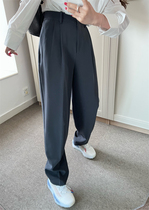 Ai Mie family small crowddesigner Temperament Casual High Waist Loose 100 Hitch Sensation Slim West Pants Smoke tubes pants