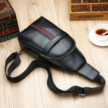 Chest Bag Mens Slanted Satchel Casual Chest Front Backpack Single Shoulder Man Bag Han Edition New Soft Leather Bag Waterproof Cross-Pack Tide