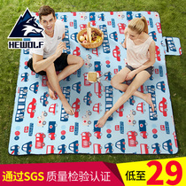 (Clearance)Male wolf picnic mat outdoor thickened double widened tent mat Waterproof cushion folding moisture-proof mat