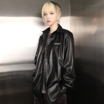 LEATRE design sense new profile thin loose long casual leather shirt jacket men and women couples