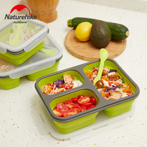 NH Mobile customer travel bowl Portable folding picnic lunch box Retractable silicone tableware set Bento bento bowl