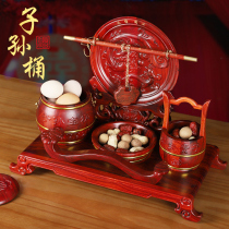 Children and grandchildren Barrels Solid Wood Pendulum Wedding Wedding Wedding Wedding items Premature Birth Your Daughter Brides Wedding Wedding Suit Red Wood Three Sets