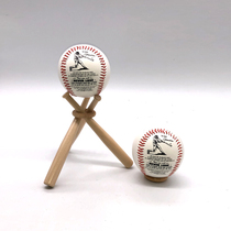 Baseball stand Bat shape softball display Solid wood baseball stick base table Mini desktop decoration display ball holder