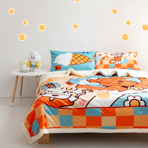 (Toyama Store) Orange bubble dog leisure blanket sofa cover can be imitated lamb blanket all year round