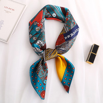 Temperament Scarves scarves with scarves satin lady imitation Korean version small silk scarves spring and summer vintage scarves high end 100