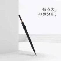 Double oversized British gentleman retro umbrella Mens automatic long straight wooden handle strong wind-resistant high-end black umbrella