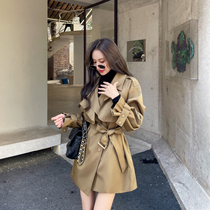 Windbreaker womens short 2021 New Korean spring and autumn high-end fashion small temperament waist thin coat