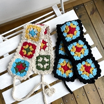 Ke Er Ma ins Net Red childrens hair accessories retro hook flower foreign style handmade baby wool knitted hair belt super cute