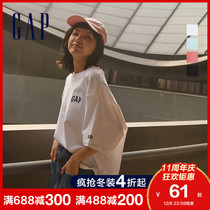 (Skin-friendly) Gap women cotton loose short sleeve 698851 summer 2021 New LOGO print T-shirt