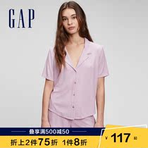 Gap Womens Modal Stretch Loose Shirt Collar Loungewear 821672 Spring 2022 New Short-Sleeved Pajamas