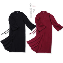 Pure cotton long style Han suit family of clothing Japanese kimono and big code Chinese wind male pyjamas double layer gauze bathrobe nightgown