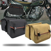 Retro motorcycle hanging bag side bag canvas pannier bag electric car rear seat tail bag tool bag shoulder bag saddle bag