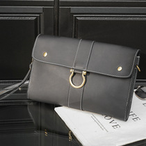 New backpack mens small satchel shoulder bag retro leather mens bag Tide brand solid color messenger bag