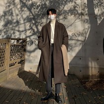 Cangishi Yishu woolen coat mens light luxury high-end long over-the-knee autumn and winter woolen coat Korean version loose windbreaker