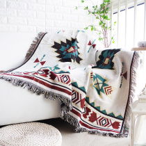 Nordic geometric pattern Net red thickened sofa blanket sofa towel full cover sofa cover dust cover homestay decorative blanket