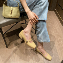 Wonderful Marliana ~ retro shallow mouth with low heel Mary Jane shoes 2022 new coarse heel single shoes
