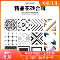 Flower Bricks Collection 300 Nordic minimalist black and white floral color parquet tile kitchen bathroom balcony wall tile