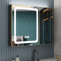  Space aluminum aluminum alloy smart mirror cabinet with led light defogging bathroom mirror Wall-mounted mirror Towel bar makeup mirror