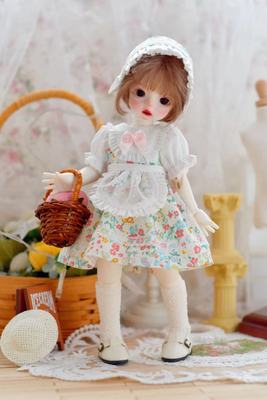 taobao agent Bjd6 points baby cloth small cloth rural floral breeze dress skirt gentle and cute set free shipping