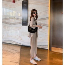  Suit suit female Korean spring and autumn casual thin temperament thin suit 2021 suit pants two-piece summer women